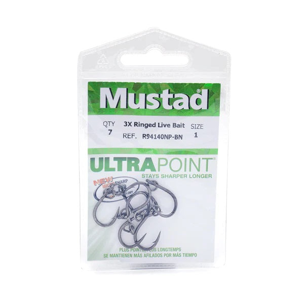 MUSTAD RINGED BAIT HOOK # - R94140NP 3X STRONG